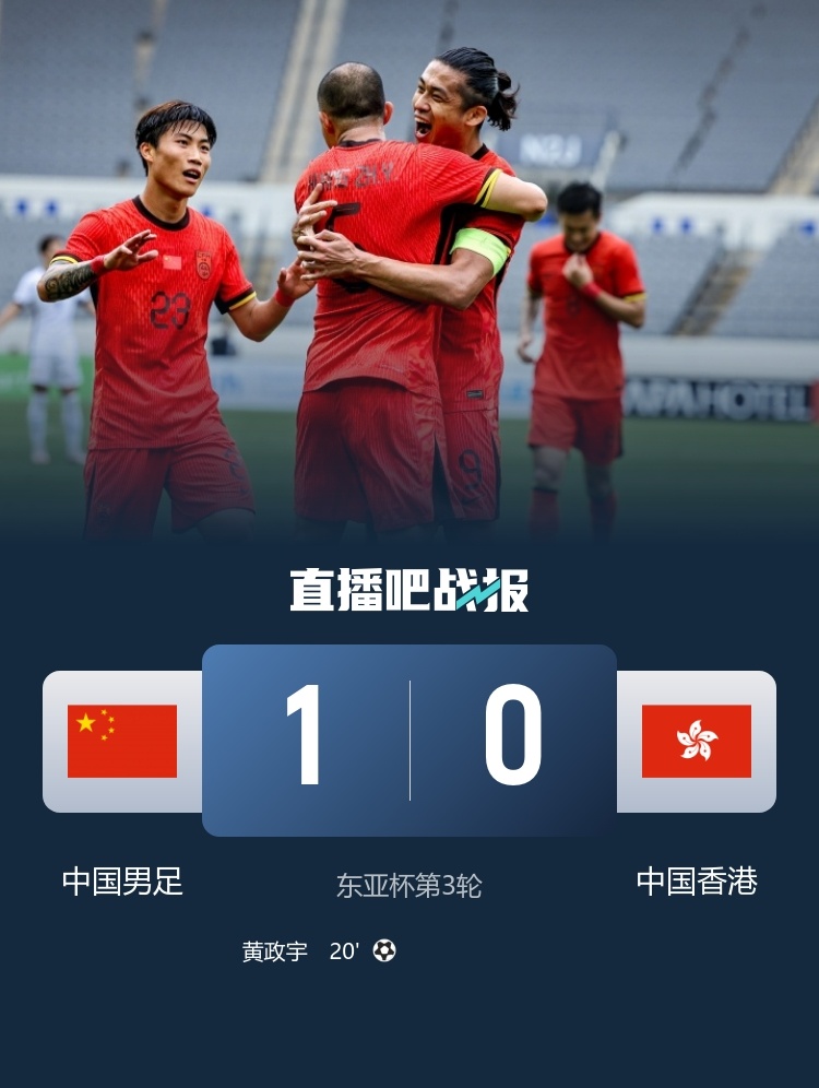 中国队对中国香港队战绩:29场19胜,上次东亚杯中国队也1-0取胜